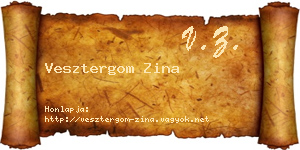 Vesztergom Zina névjegykártya